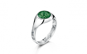 signetring white gold green 1