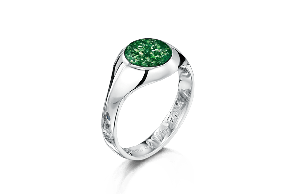 signetring white gold green 1